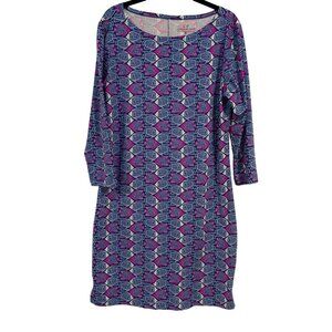 Vineyard Vines Performance‎ Fabric Angelfish Blue Pink Dress Size M